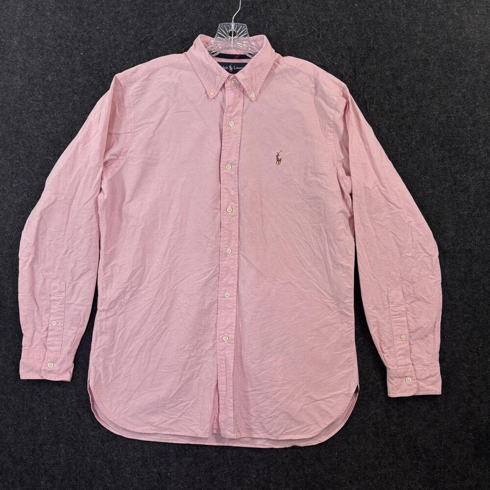 Ralph Lauren Shirt Men's Medium Pink Classic Fit Button Down Oxford Preppy